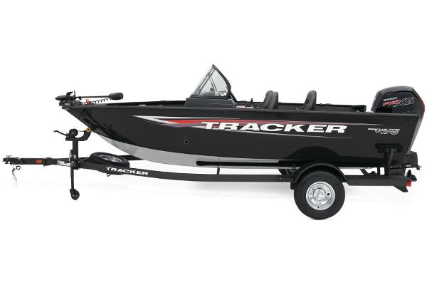 Manufacturer Provided Image: 2026 Tracker Pro Guide V-175 WT fishing boat on trailer, side view.