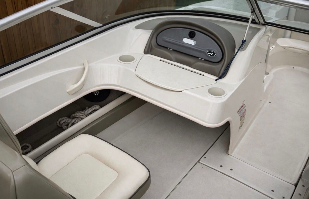 Interior of a 2005 Sea Ray 200 Sport boat.