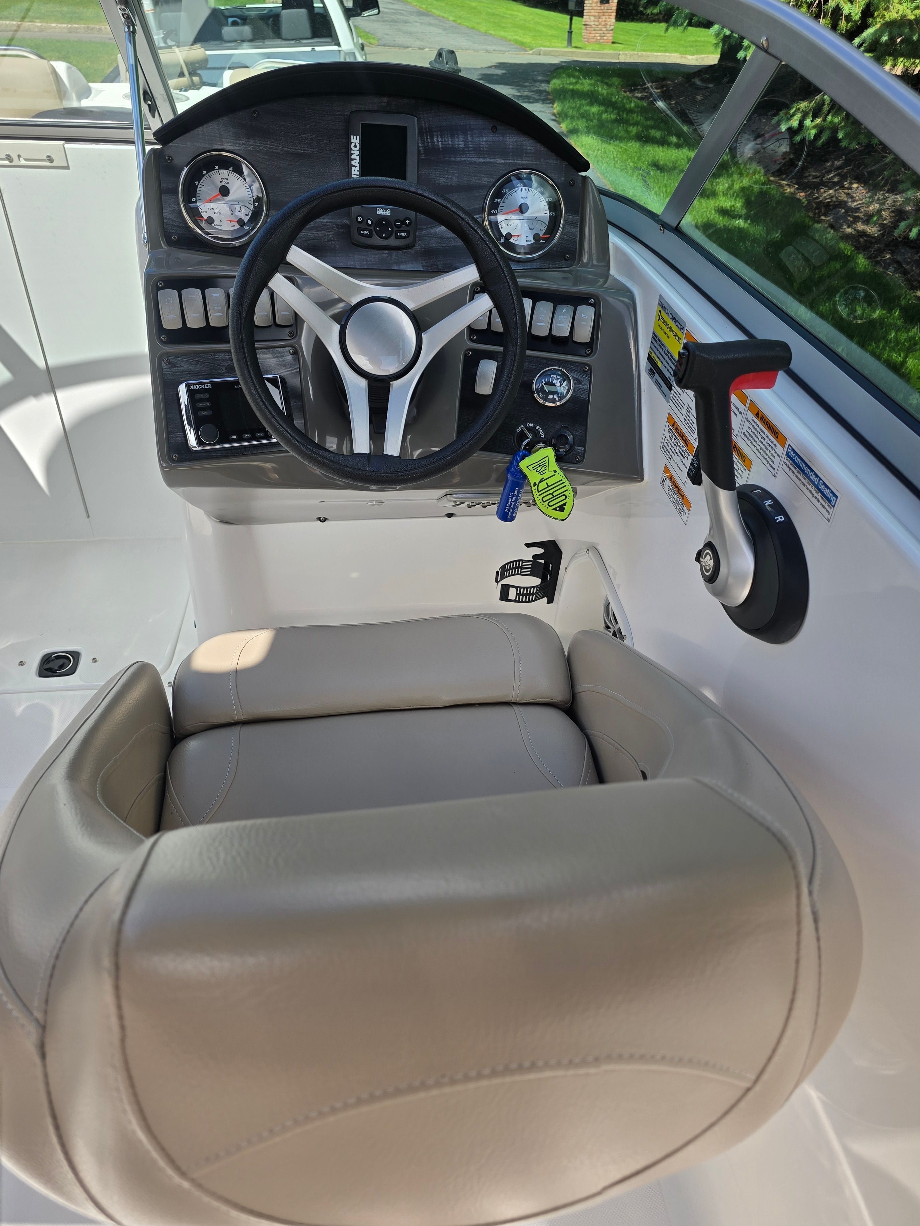 Cockpit of a 2016 Hurricane SD 2200 boat.