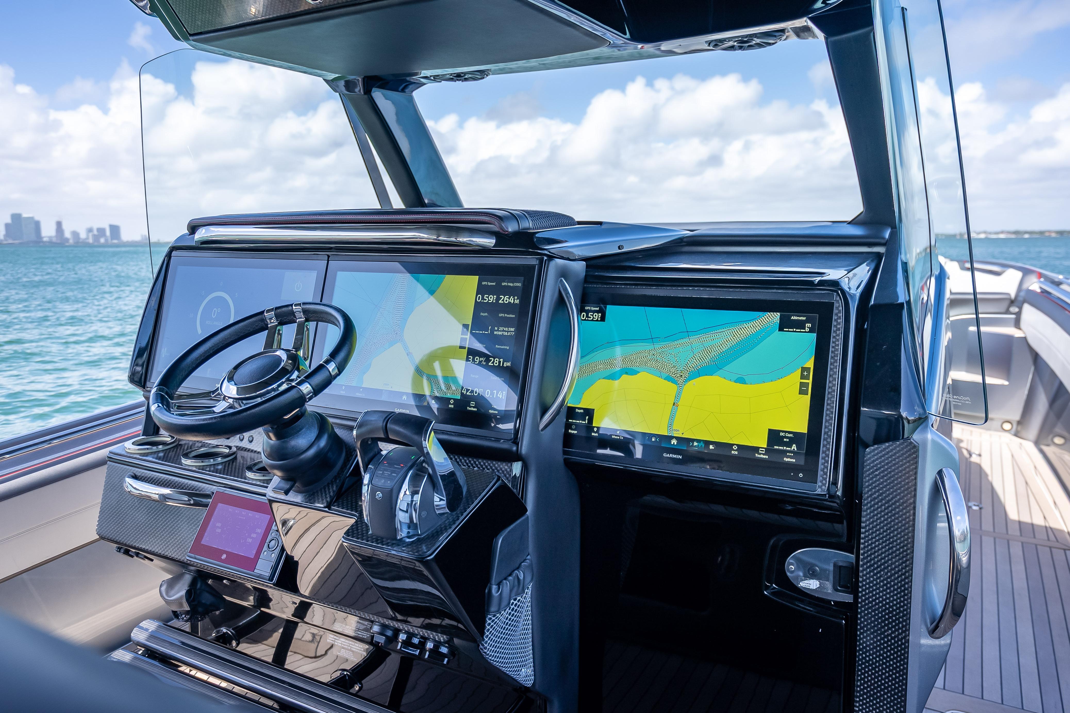 2022 Nor-Tech 500 Sport Center Console helm with advanced navigation displays.