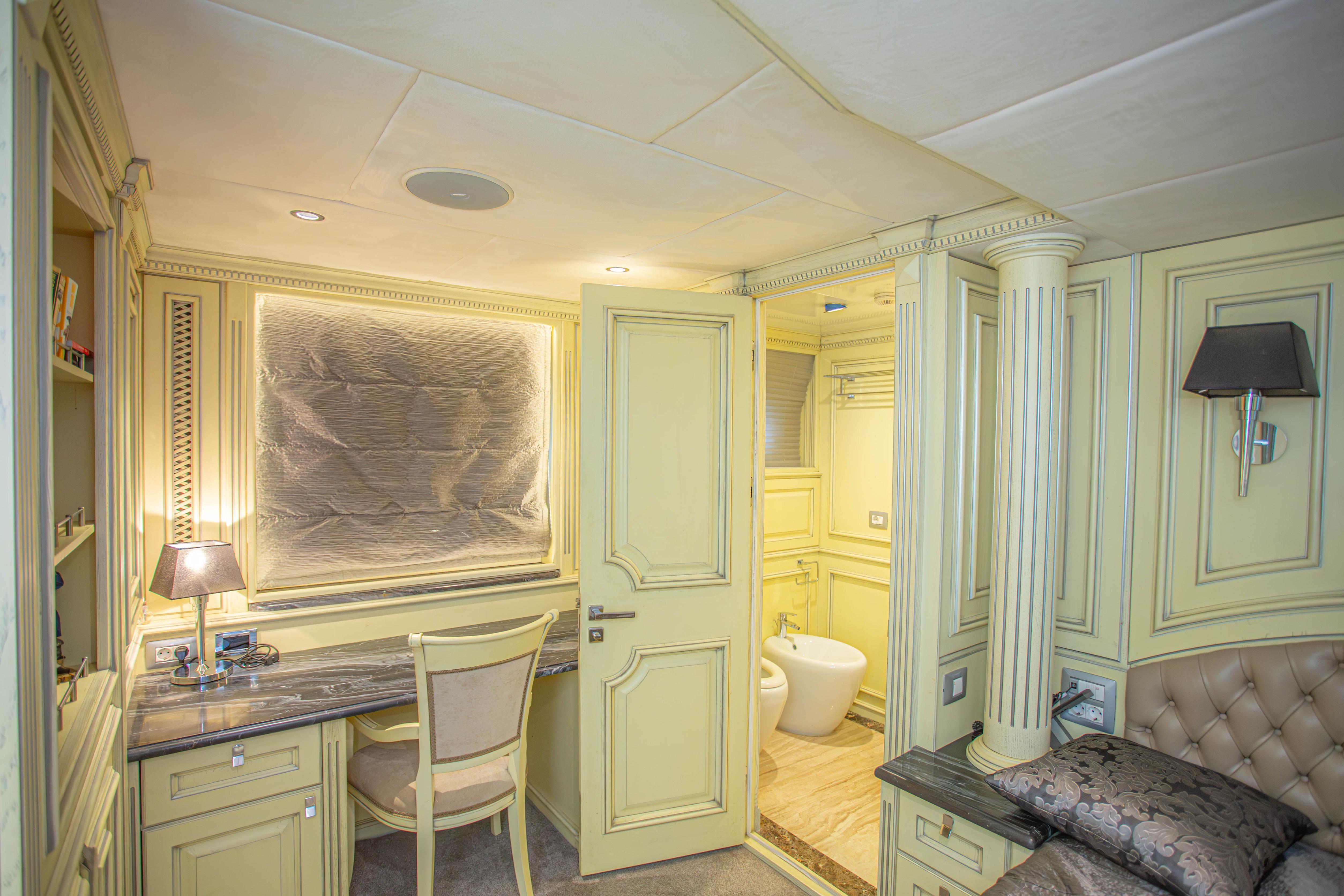 Luxurious interior of 2014 Fifth Ocean Yachts 24m Explorer Yacht with elegant furnishings and decor.