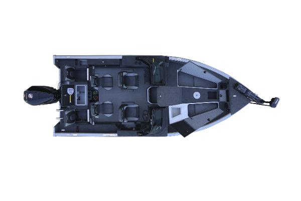 Manufacturer Provided Image: Manufacturer Provided Image: Top view of 2025 Lund 2025 Impact XS Sport fishing boat layout.