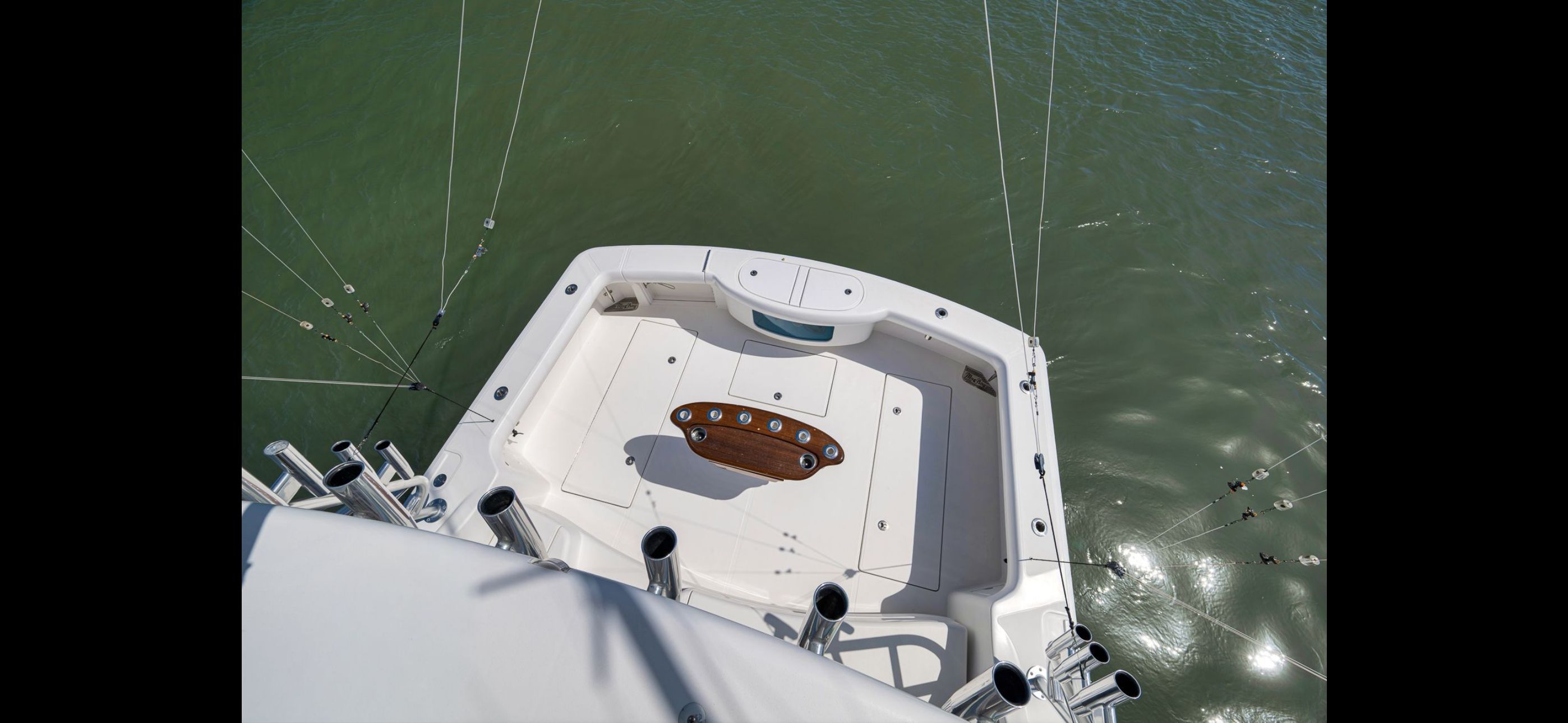 Mag Bay 42 Express 2022 on water, view of deck.