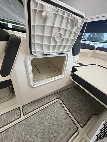 2024 Bayliner DX 2050 boat interior storage compartment.