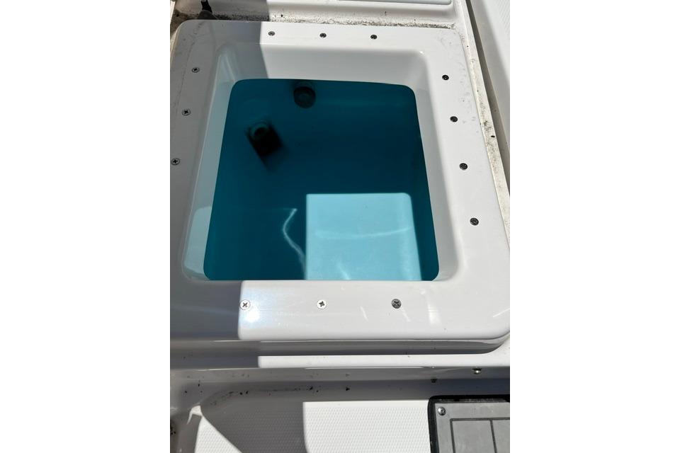 Livewell compartment on a 2019 Yamaha Boats 190 FSH Sport.