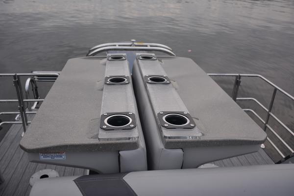 Manufacturer Provided Image: 2022 Sylvan L3 DLZ Bar boat with bar seating and cup holders on the deck.