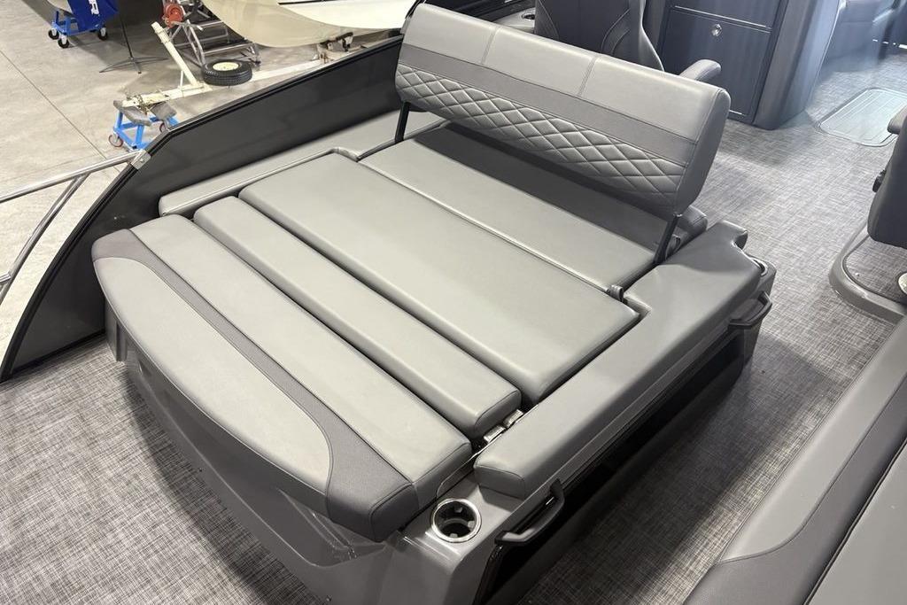 2026 Godfrey Monaco 235 SFLC iMPACT 2.0 Package with luxurious gray seating.