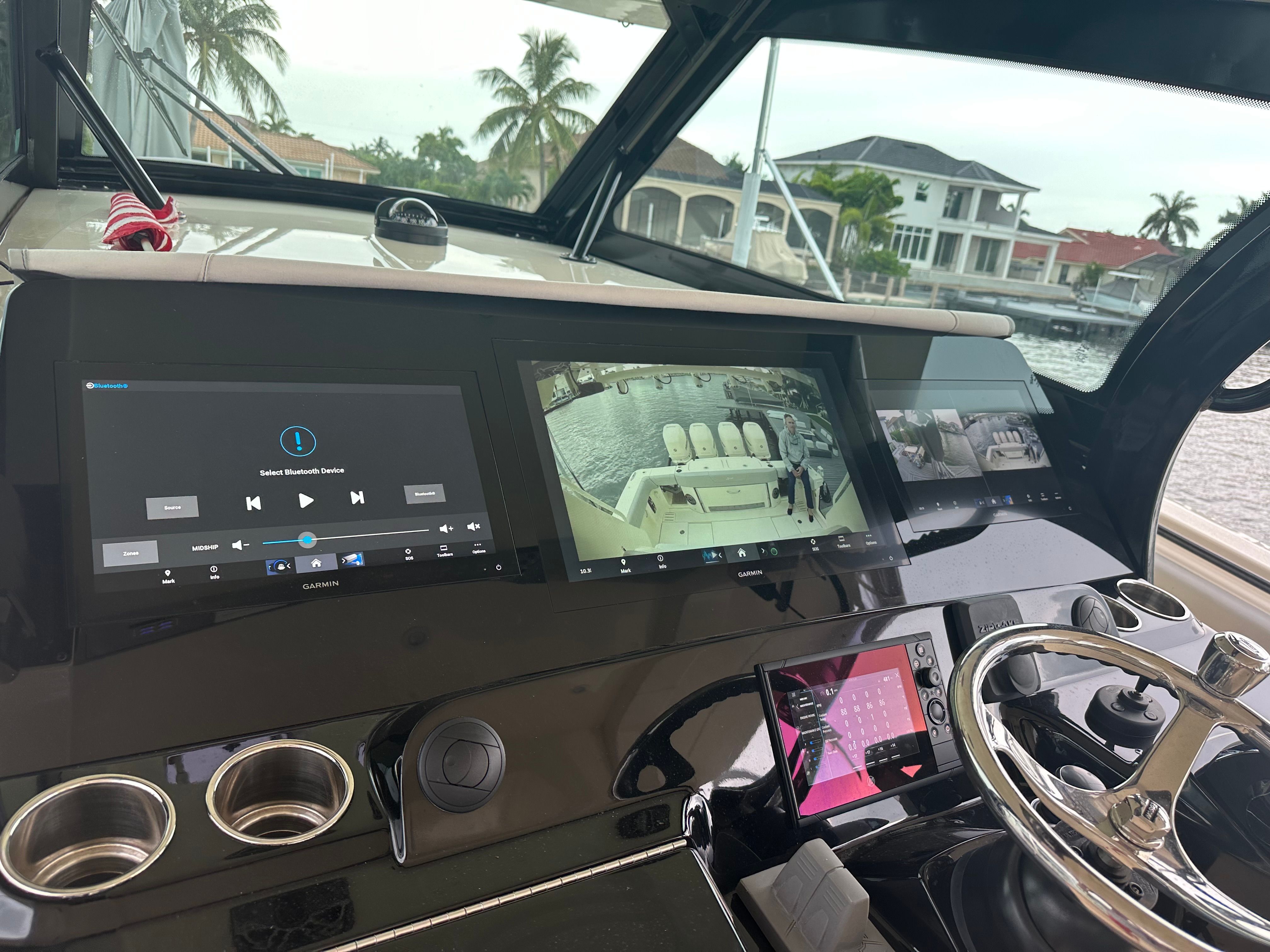 Interior view of 2022 Scout 425 LXF with modern helm console.
