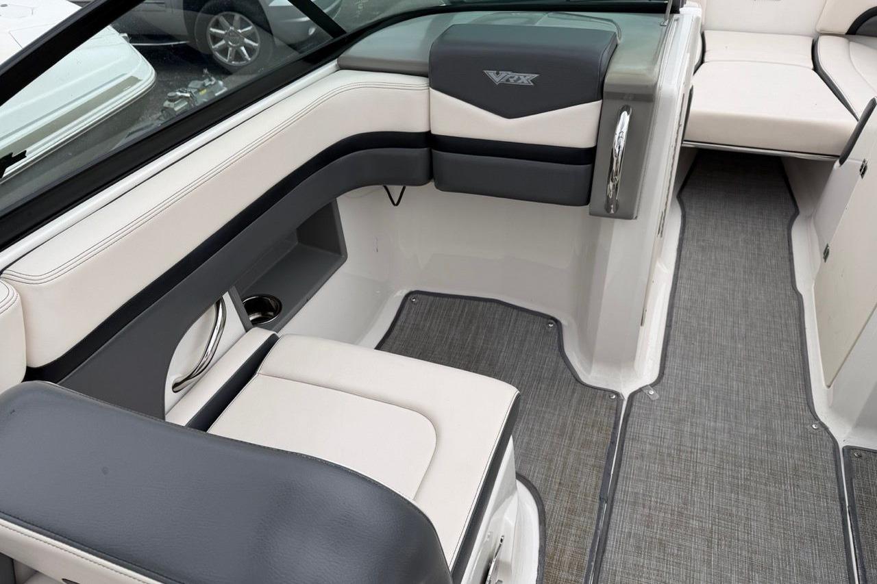 2018 Chaparral Vortex 223 VRX boat interior with sleek seating and modern design.