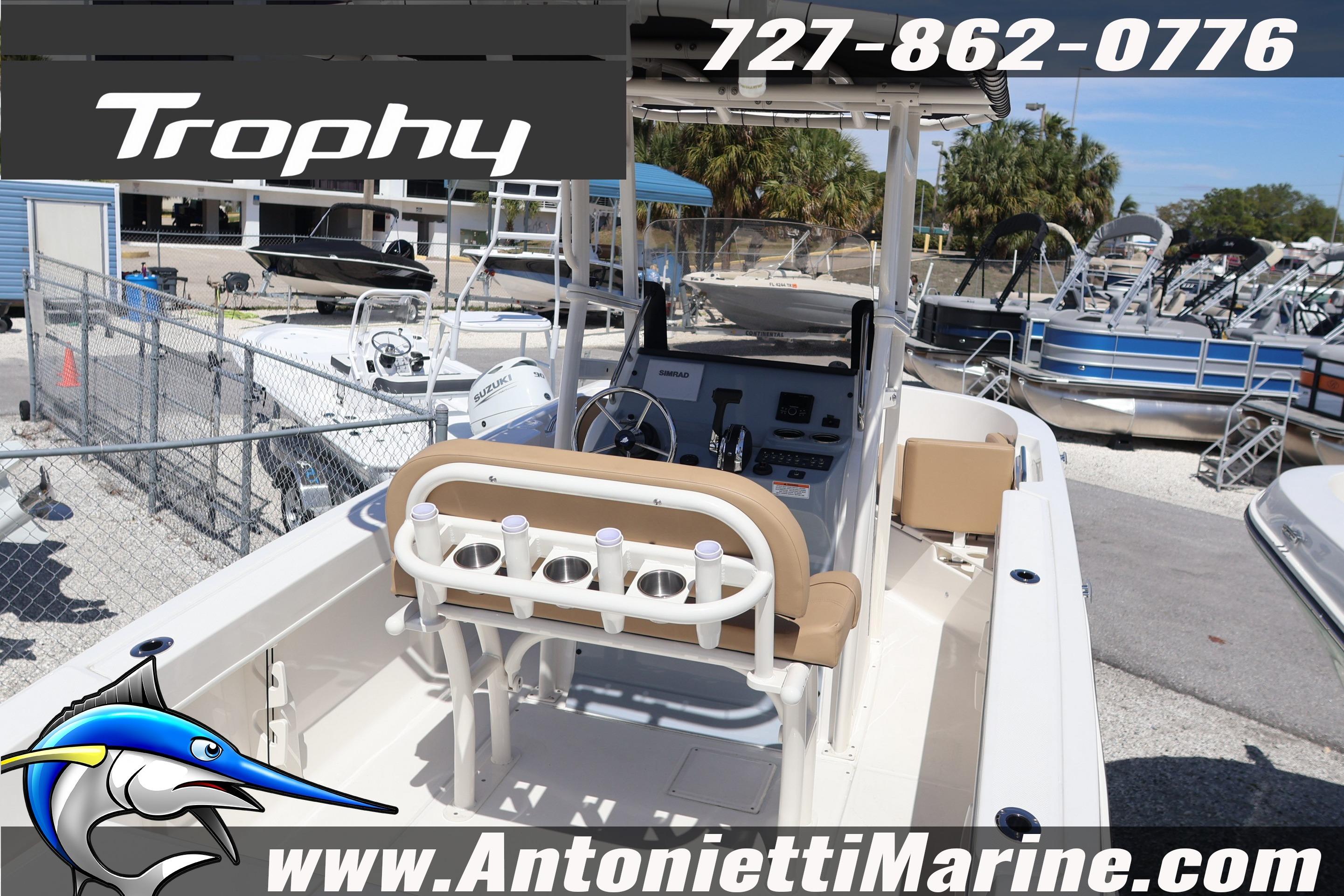 2026 Bayliner Trophy T20CC boat interior at Antonietti Marine dealership.
