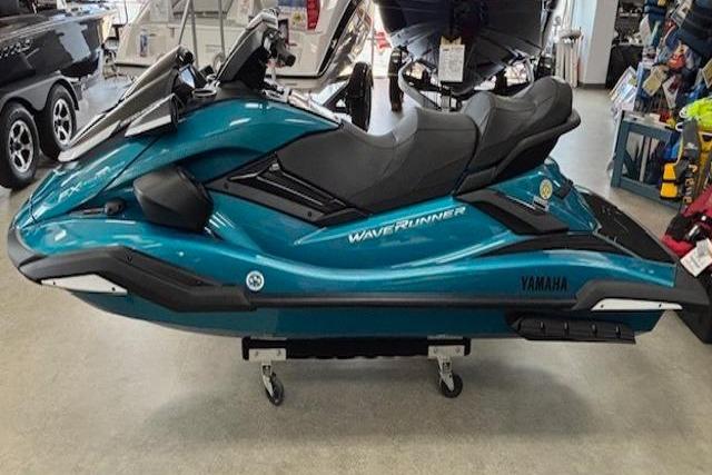 2026 Yamaha WaveRunner FX Cruiser SVHO in showroom, side view.