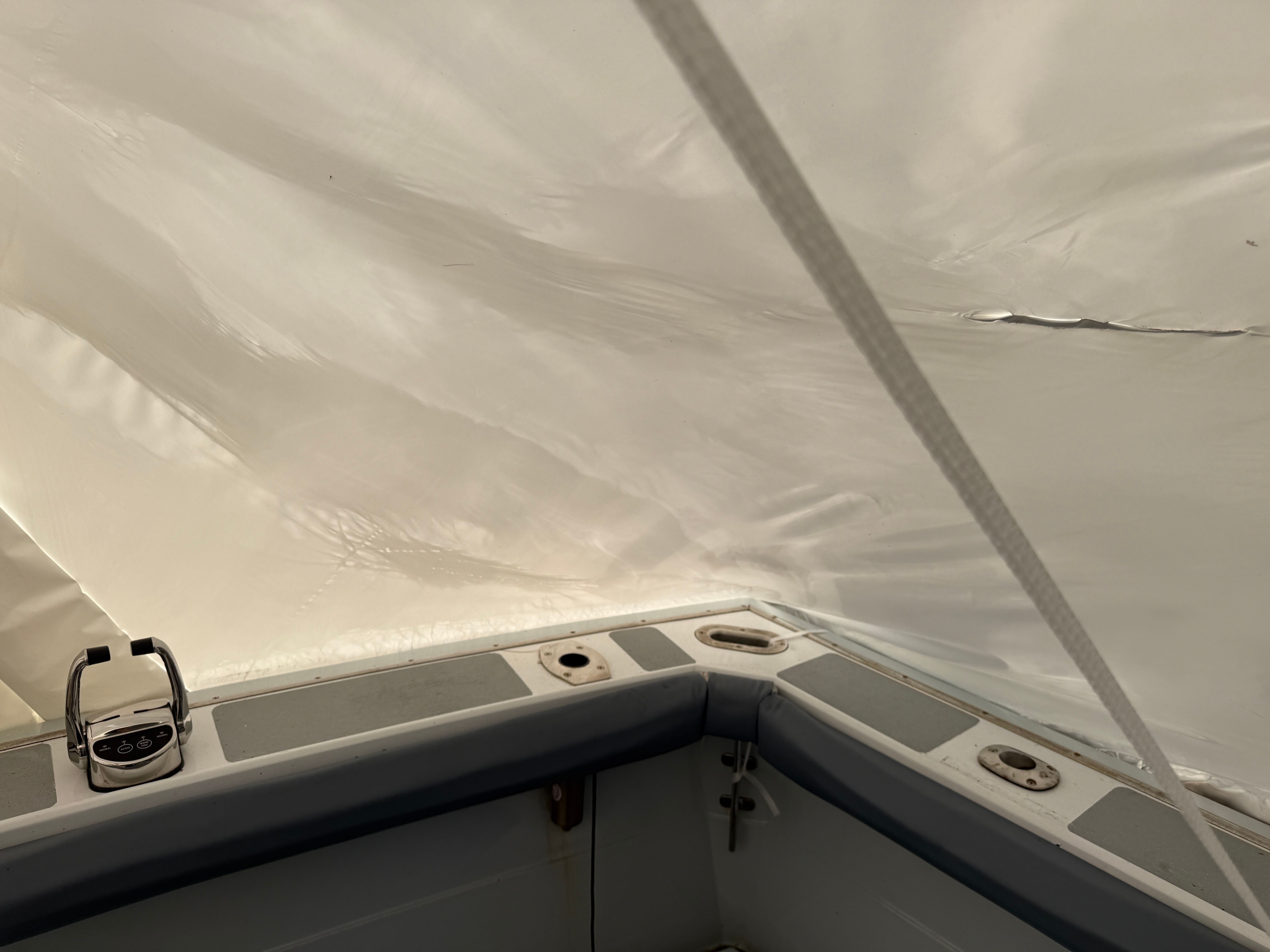 Interior view of a 1989 Black Watch Custom 35 boat.