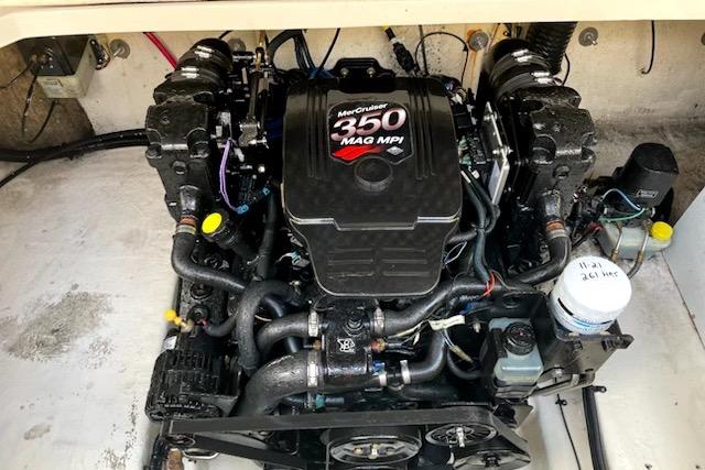 Engine of 2004 Sea Ray 240 Sundancer with MerCruiser 350 MAG MPI.