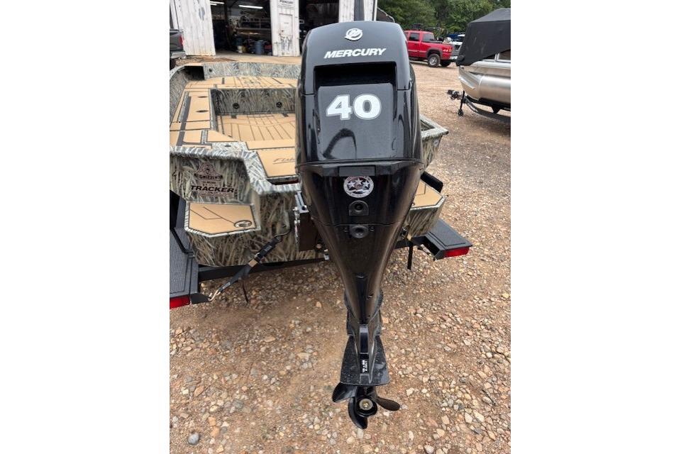 2026 Tracker Grizzly 1756 T Marsh boat with Mercury 40 outboard motor.