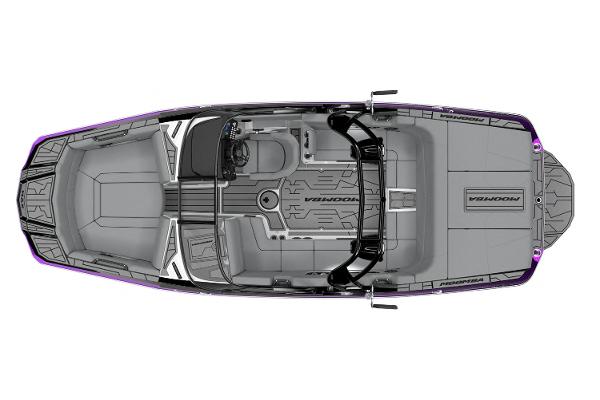 Manufacturer Provided Image: 2026 Moomba Max boat interior, top view, showcasing spacious seating and modern design.