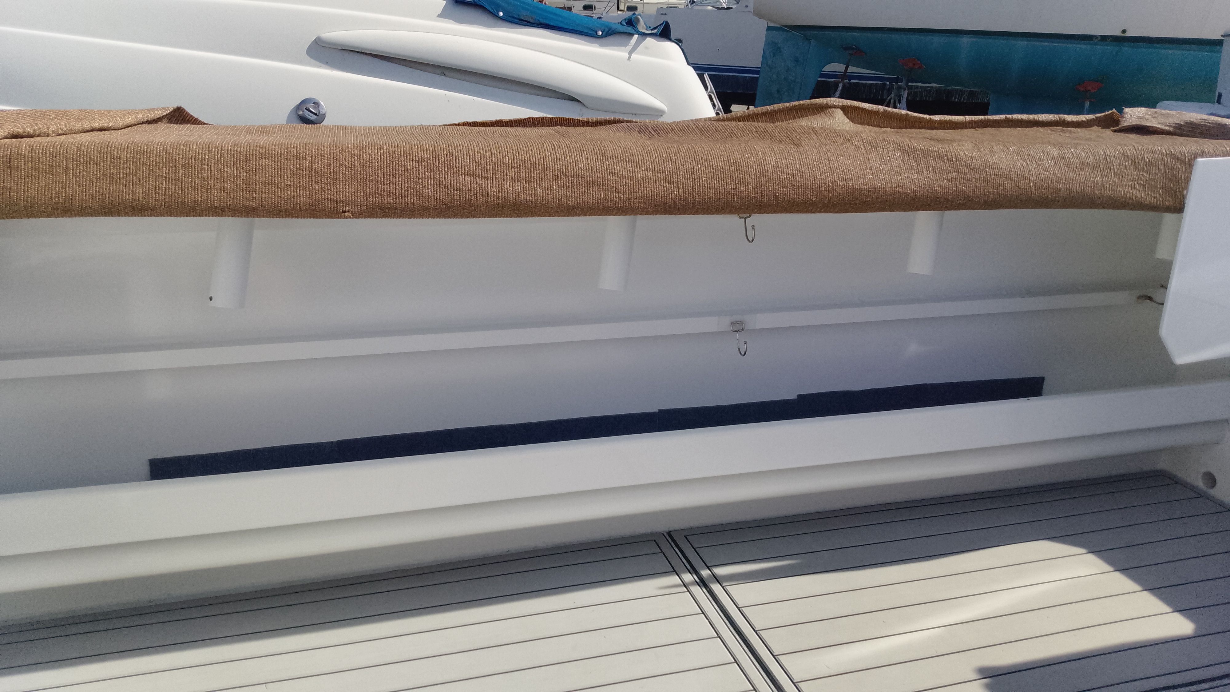 Gospel Boat 7.5M 2024 with open storage compartment.