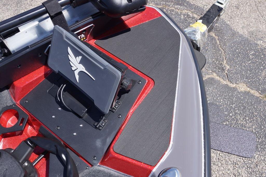 Control panel of a 2026 Skeeter ZXE21 boat with a mounted display.