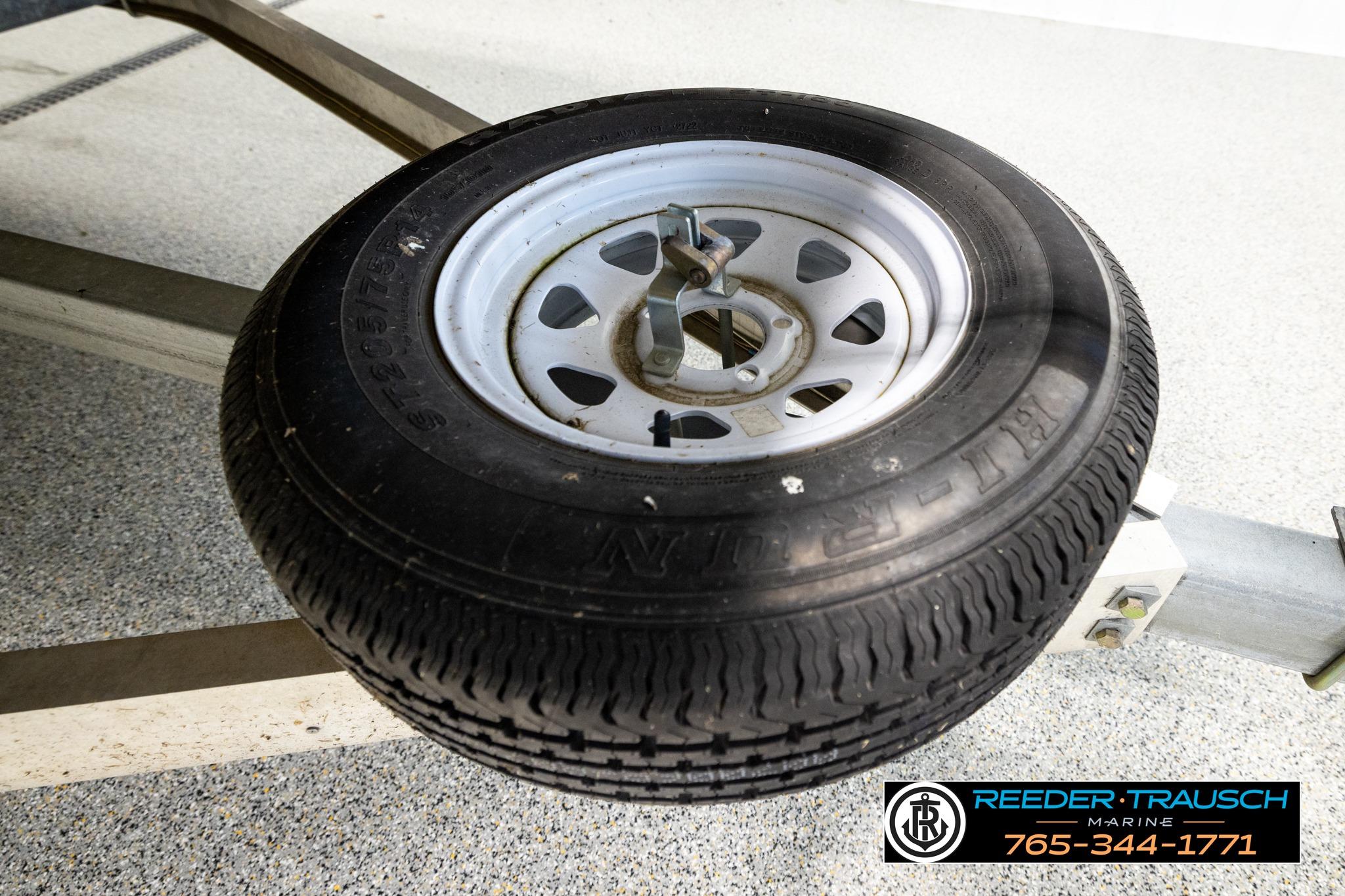 Trailer wheel for 2021 Bennington 20 SV boat by Reeder Trausch Marine.