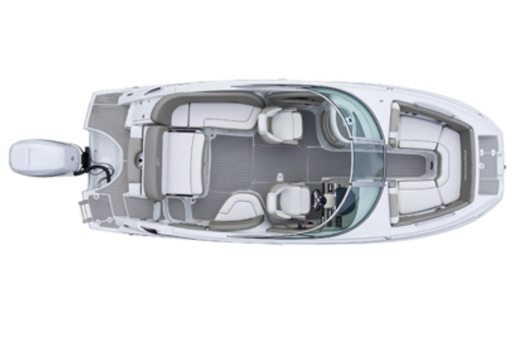 Aerial view of 2023 Crownline Eclipse E235 XS boat.