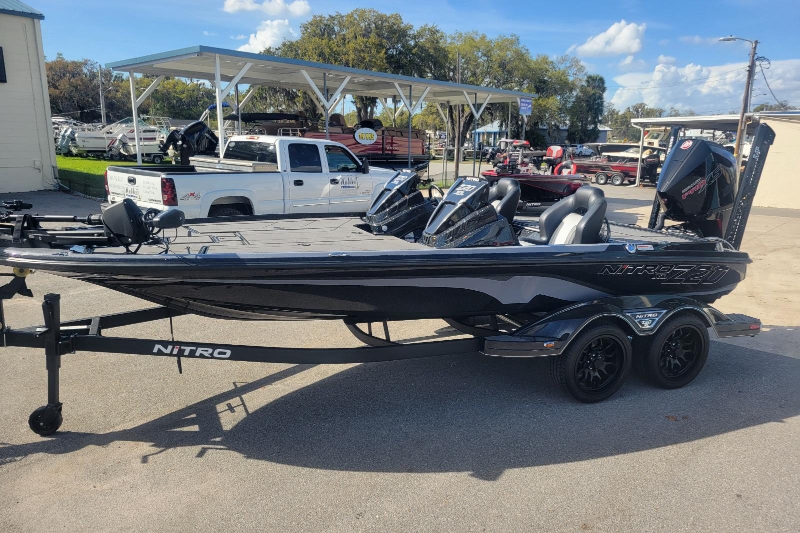 2026 Nitro Z20 XL Pro boat on trailer in outdoor dealership lot.