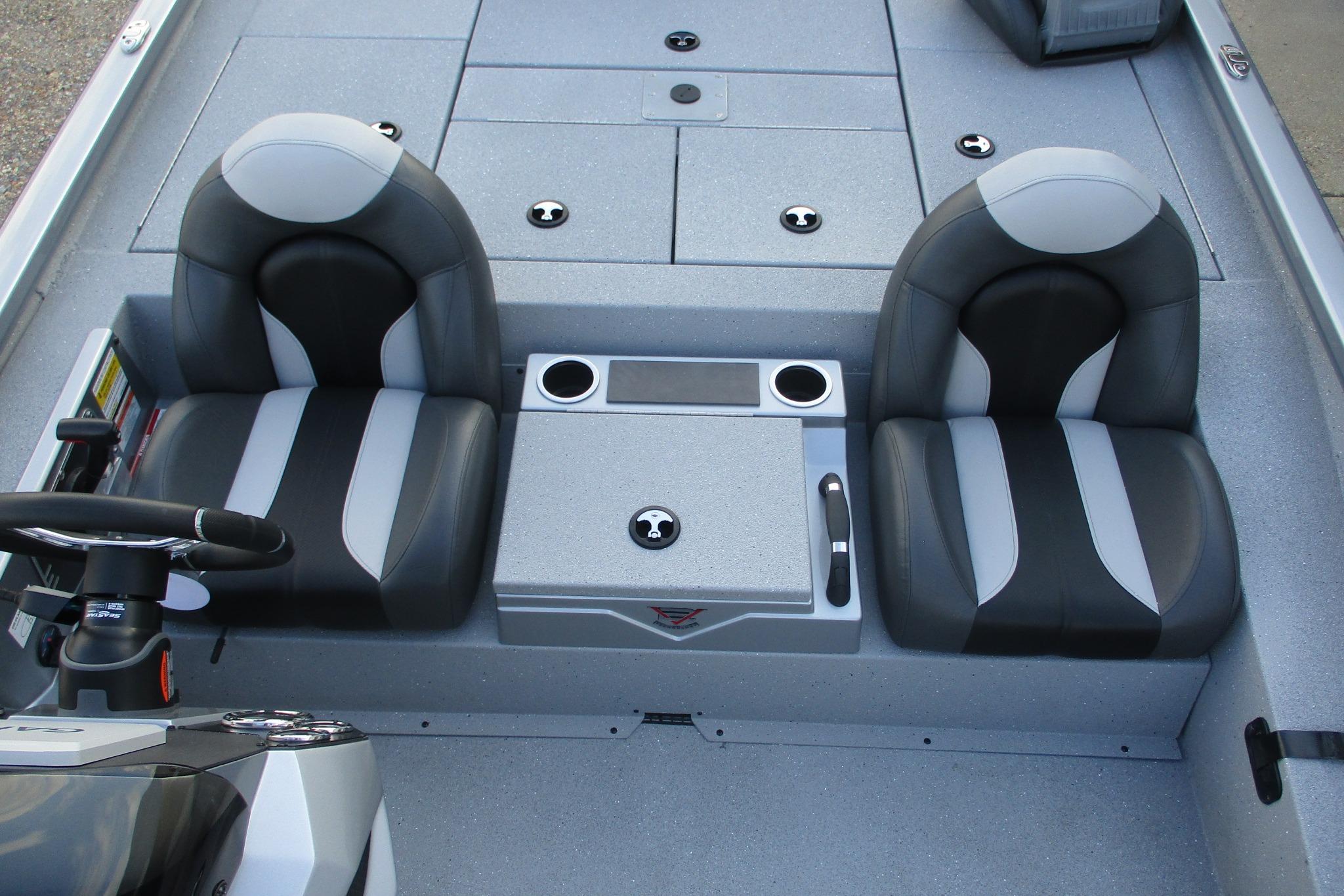 2026 Vexus AVX2080 boat interior with dual seats and center console.
