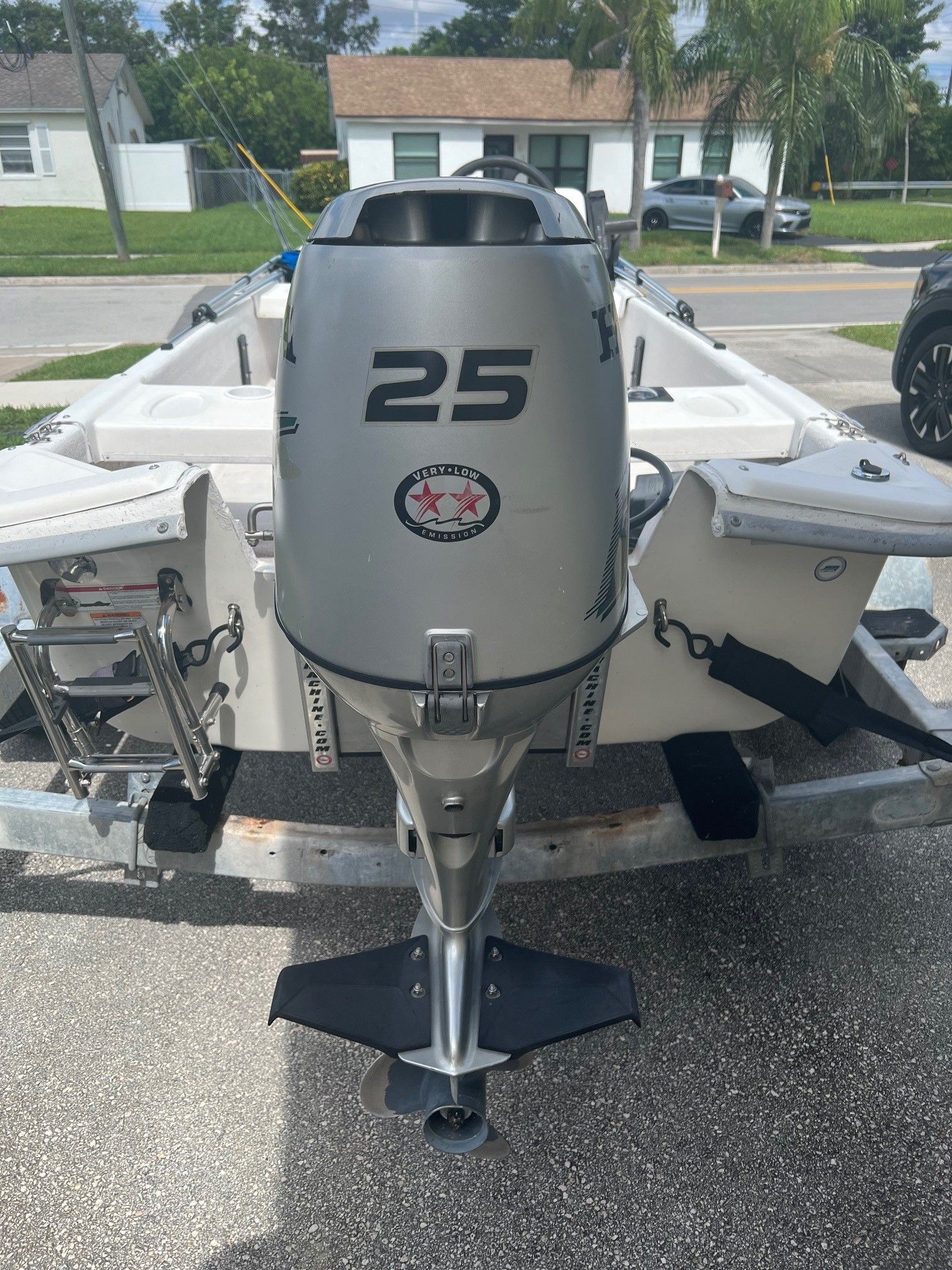 2007 Carolina Skiff JV15 with 25 HP outboard motor.