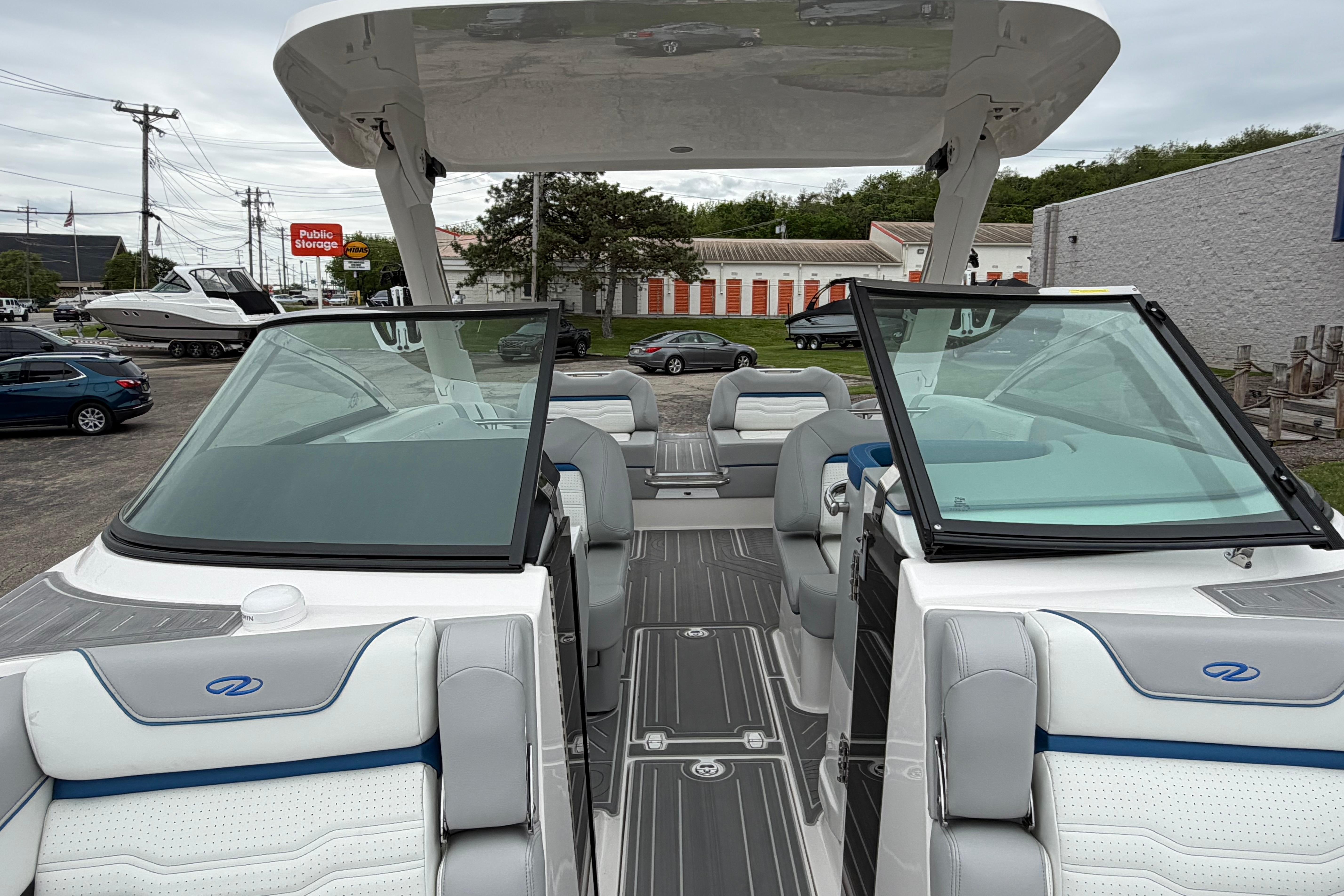 2026 Regal LS9 Surf boat interior with modern seating and sleek design.