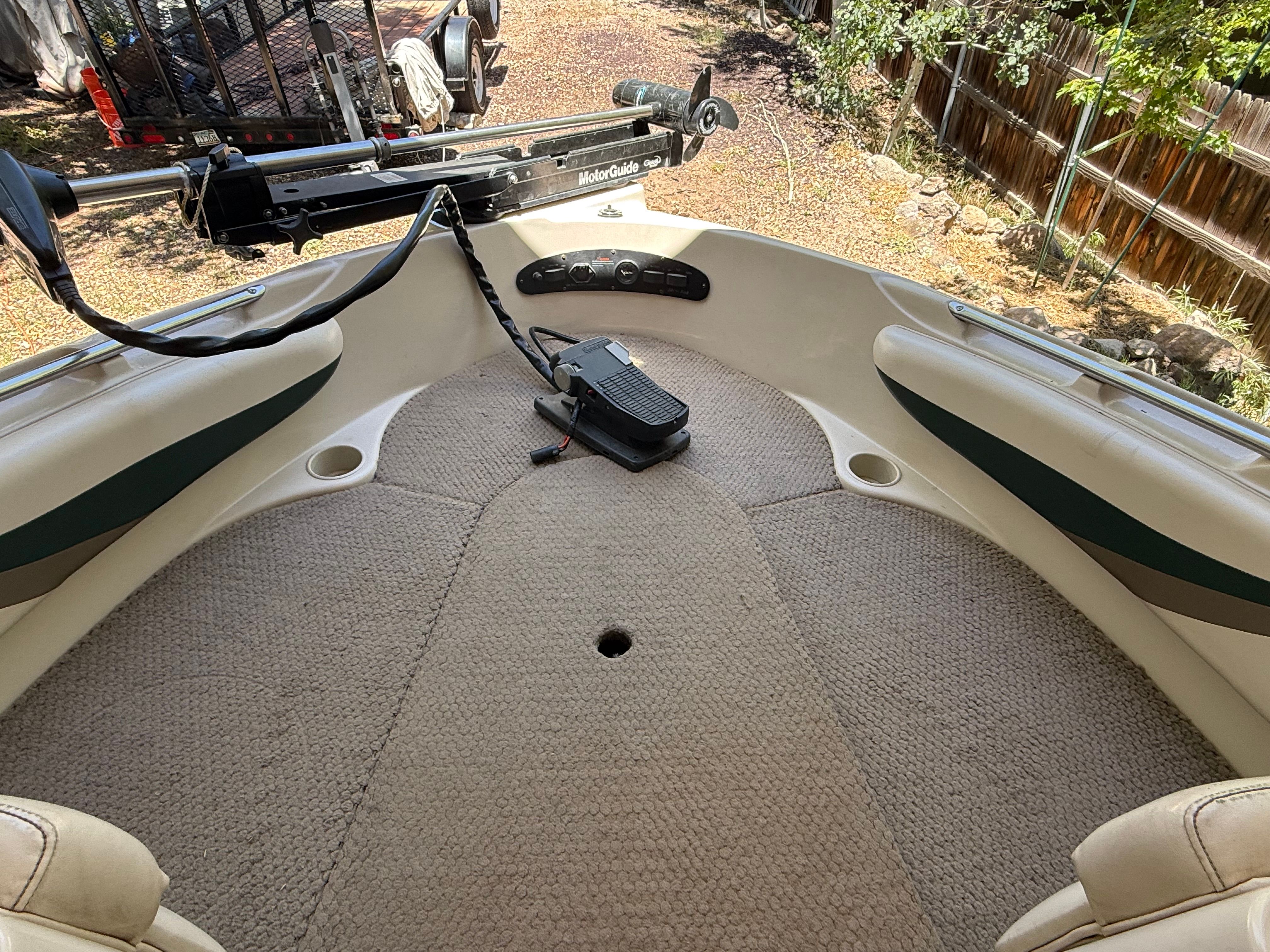 Interior of a 2002 Glastron GX 205 Ski & Fish boat.