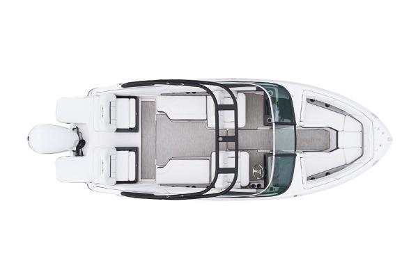Manufacturer Provided Image: Overhead view of 2026 Regal LX4 boat, showcasing seating and layout design.
