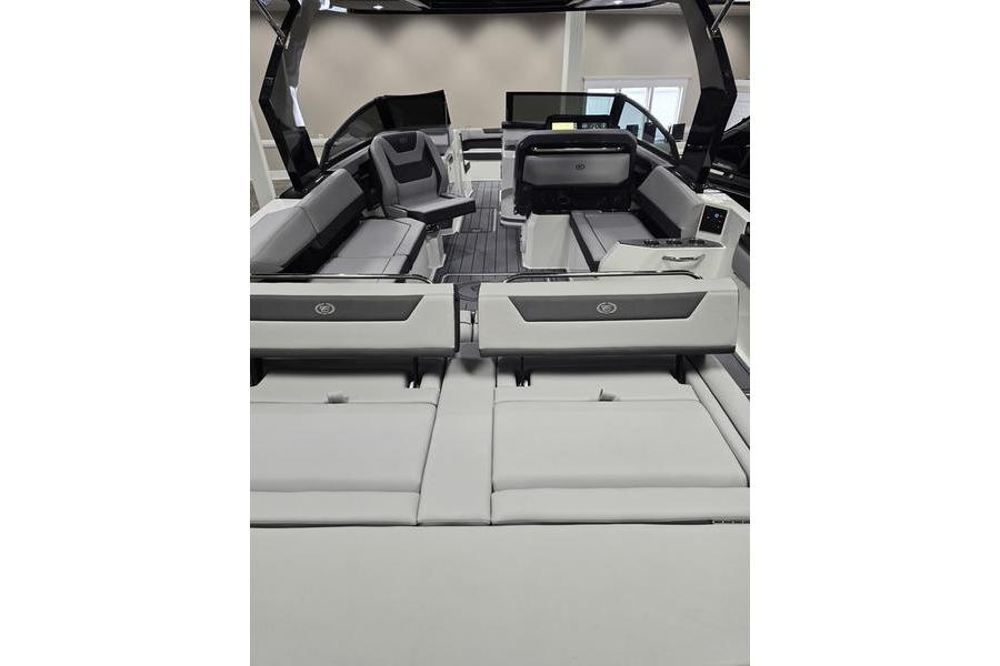 2026 Cobalt R31 boat interior with luxurious seating and modern design.
