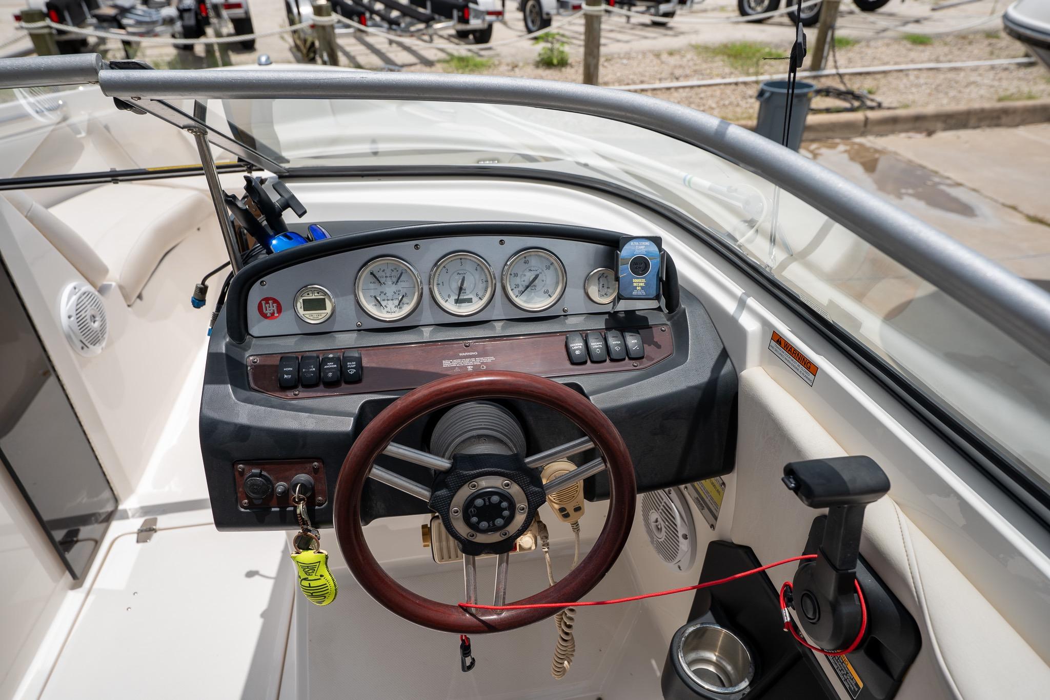 2008 Regal 2000 Bowrider dashboard with steering wheel and instrument panel.