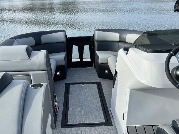 2025 Montara Surf Boss 2.0 25 boat interior with sleek seating and modern design.