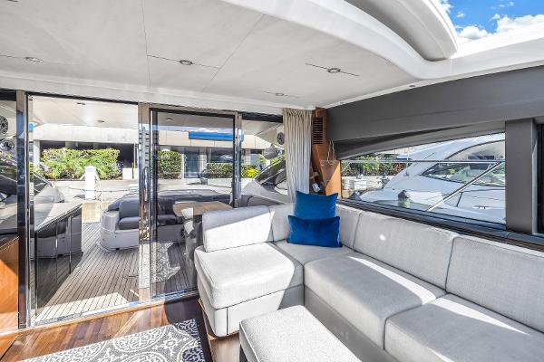 Luxurious interior of the 2013 Princess V57 yacht.