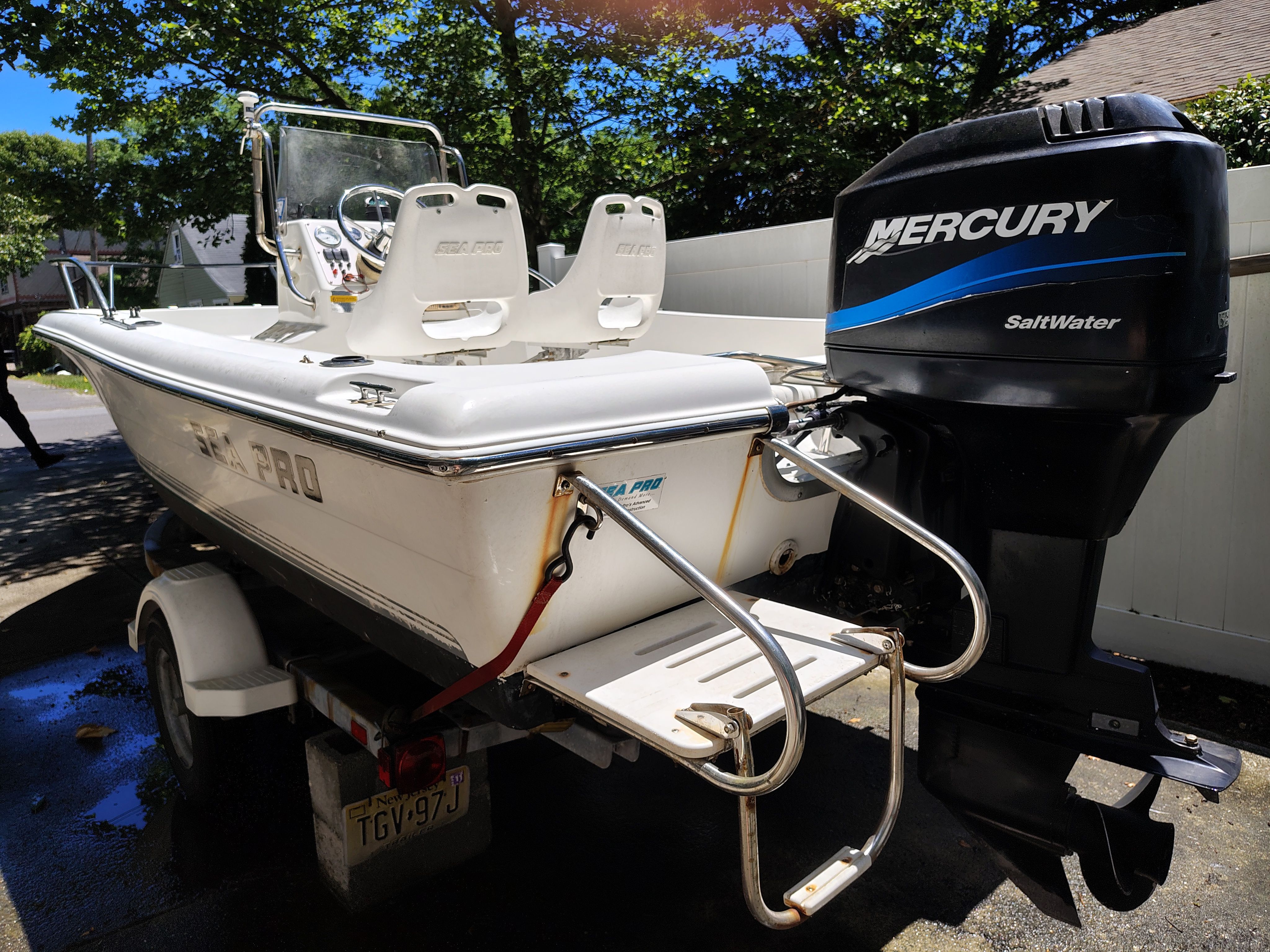 2003 Sea Pro 180 Center Console with Mercury outboard motor.
