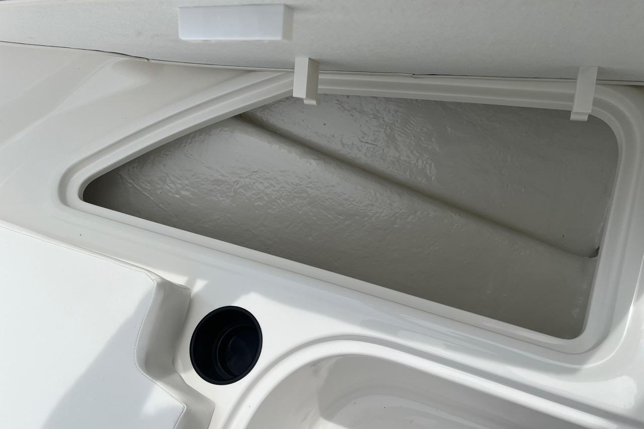 Interior of Bayliner Element E16 boat, model year 2026.