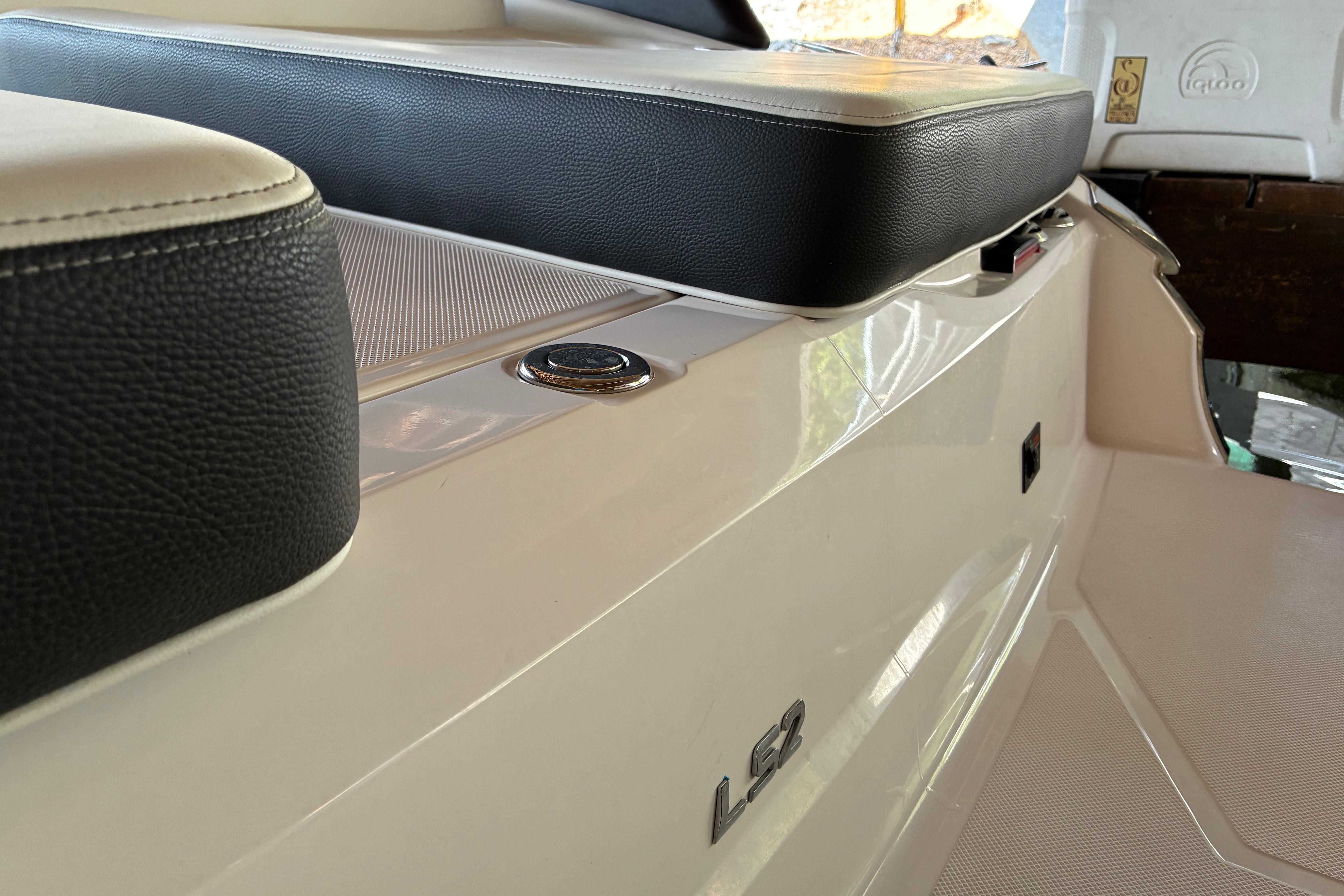 2025 Regal LS2 boat interior with sleek seating and modern design.