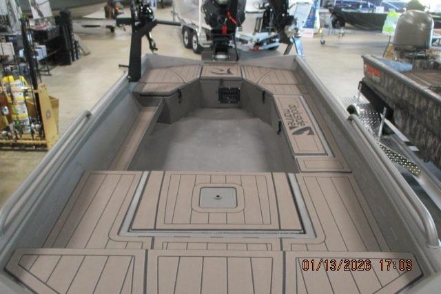 2026 Reaper Boats 656 MUD BOAT interior with spacious deck and modern design.