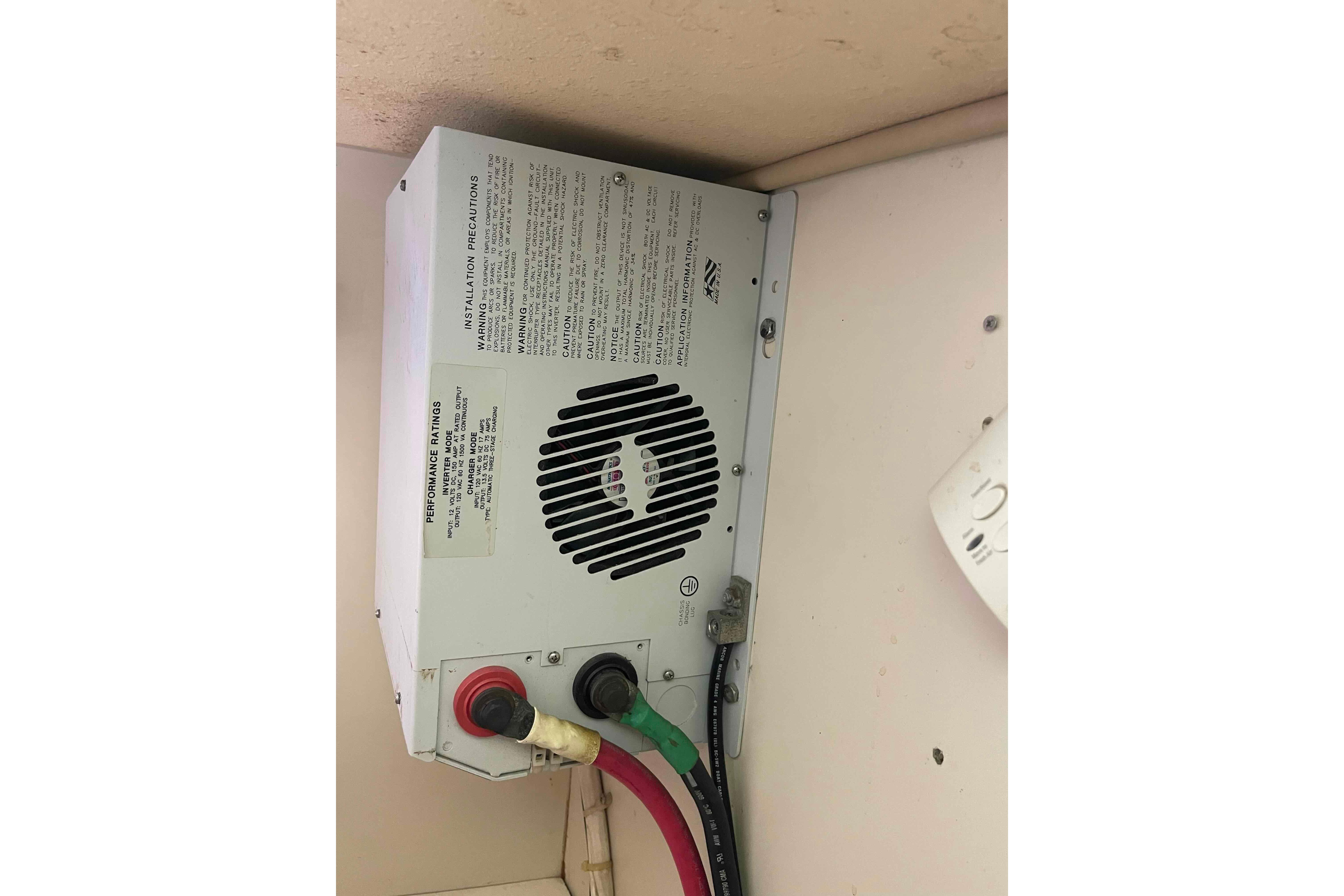 Electrical component in 1989 Island Packet 35 sailboat, featuring wiring and installation instructions.