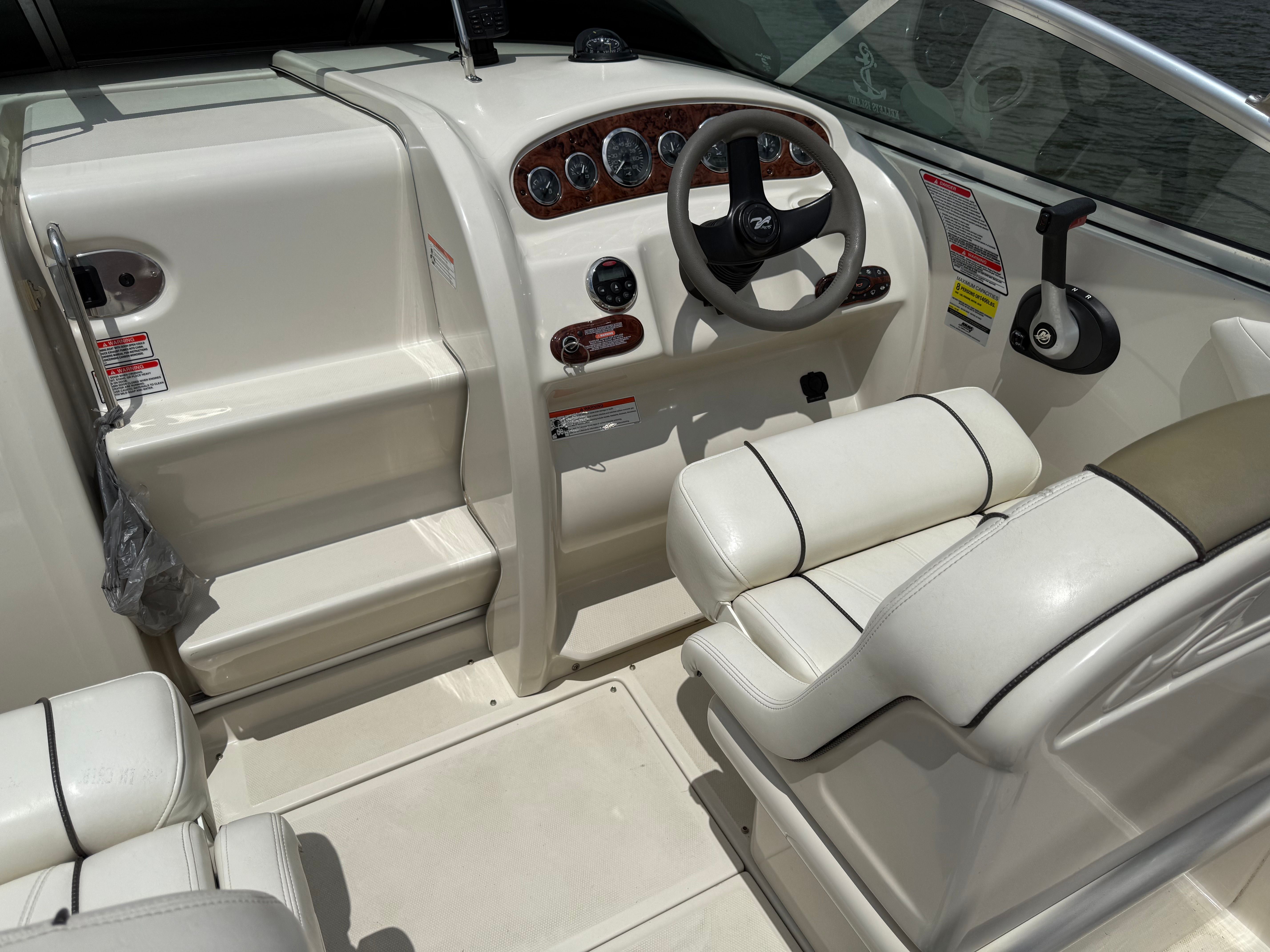 Interior of a 2006 Sea Ray 215 Weekender boat.