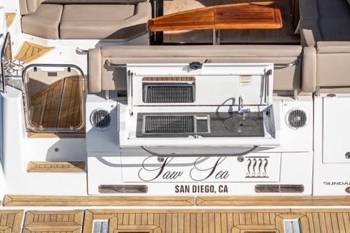2017 Sea Ray 460 Sundancer yacht with outdoor kitchen, San Diego, CA.