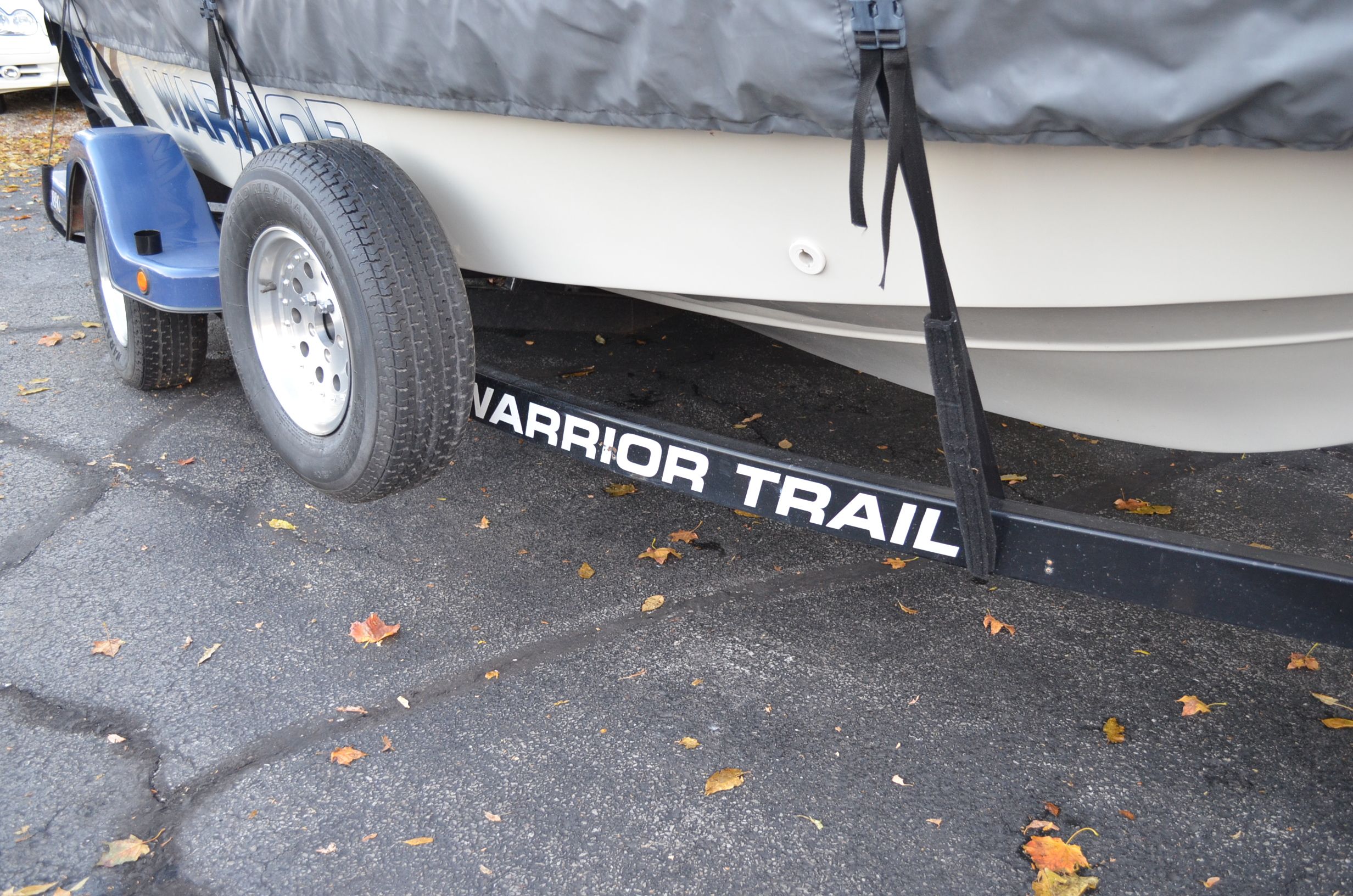 A 2000 Warrior V1890 Backtroller Eagle on a trailer labeled "Warrior Trail."