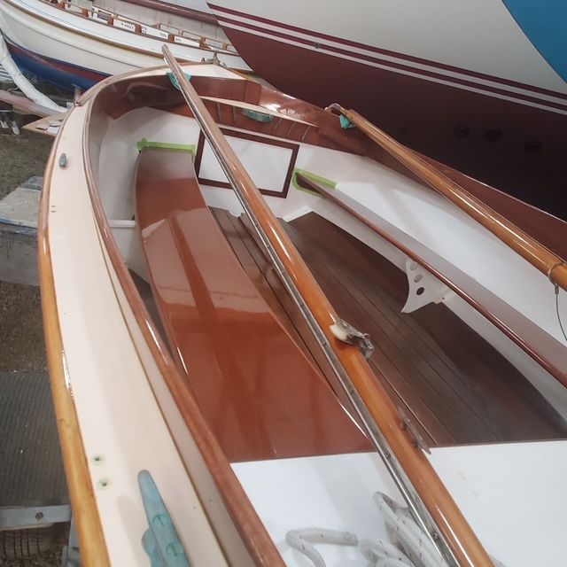 Interior view of a 2003 Herreshoff 12.5 sailboat.