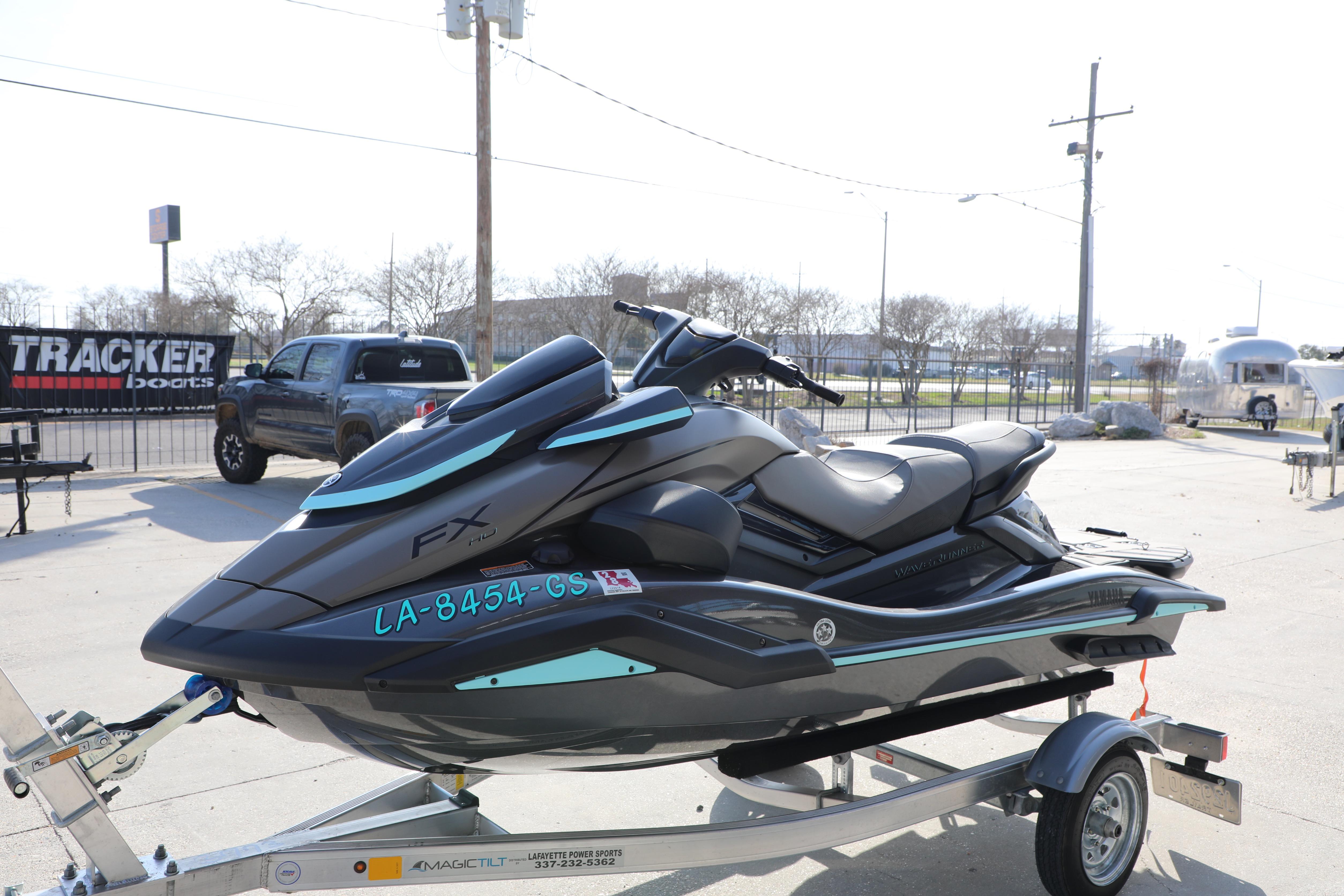 2025 Yamaha WaveRunner FX HO jet ski on trailer in outdoor setting.