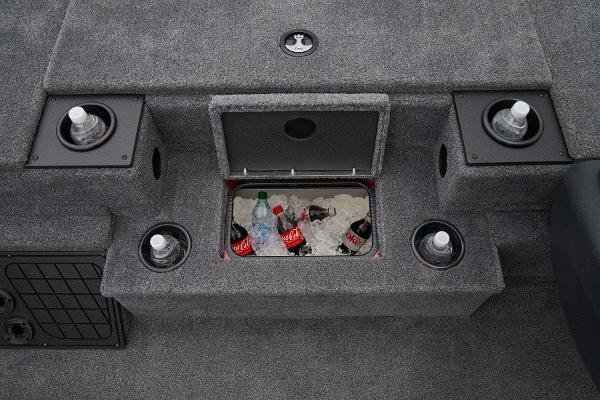 Manufacturer Provided Image: 2025 Tracker Pro Team 195 Tournament Edition boat with built-in cooler and cup holders.