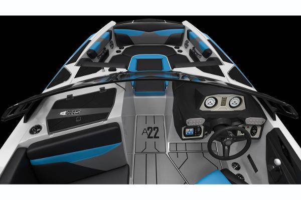 Manufacturer Provided Image: 2019 Axis A22 boat interior with modern dashboard and seating.