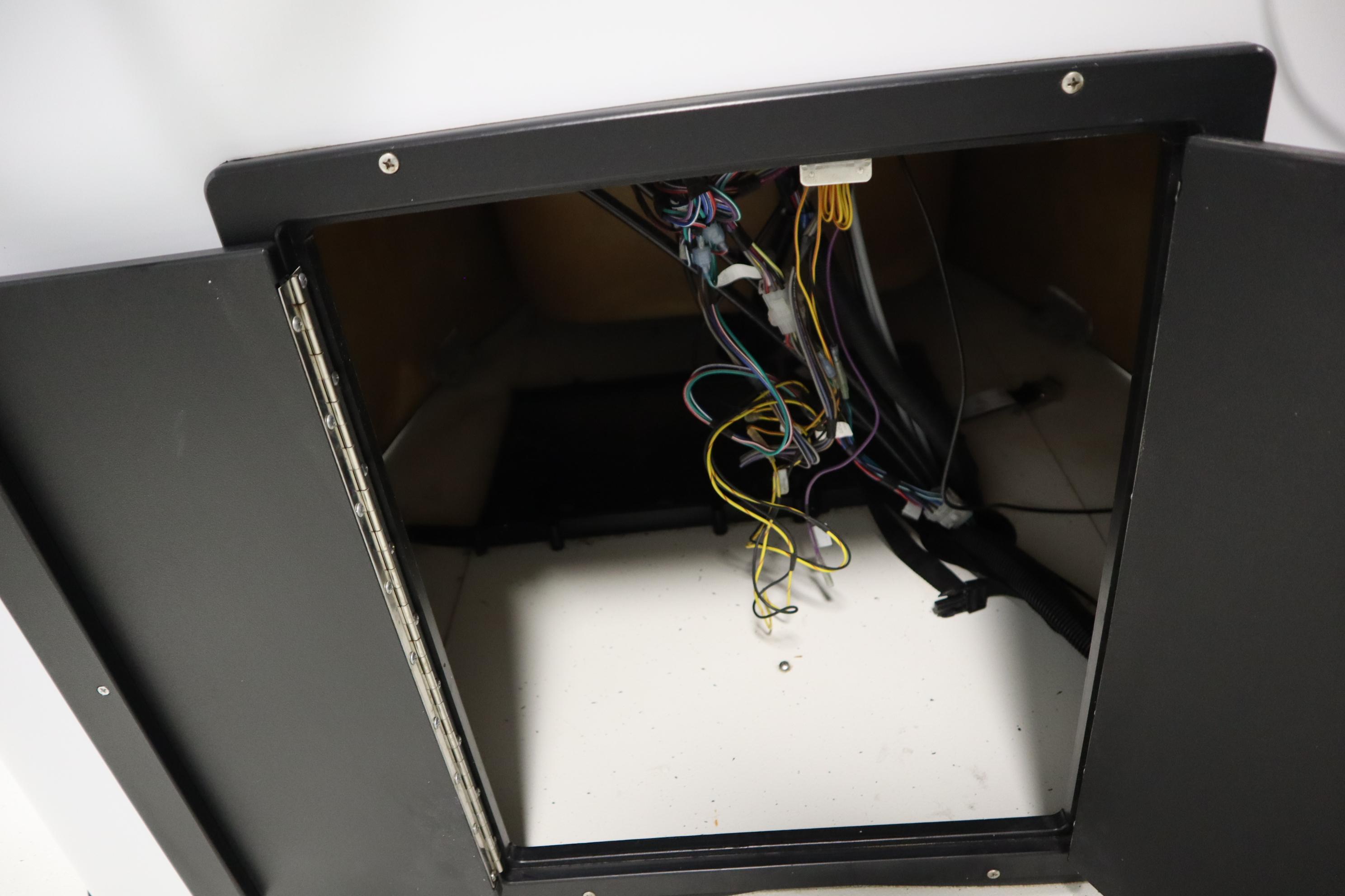 Open compartment with exposed wiring in 2022 Crestliner 2200 CC boat.