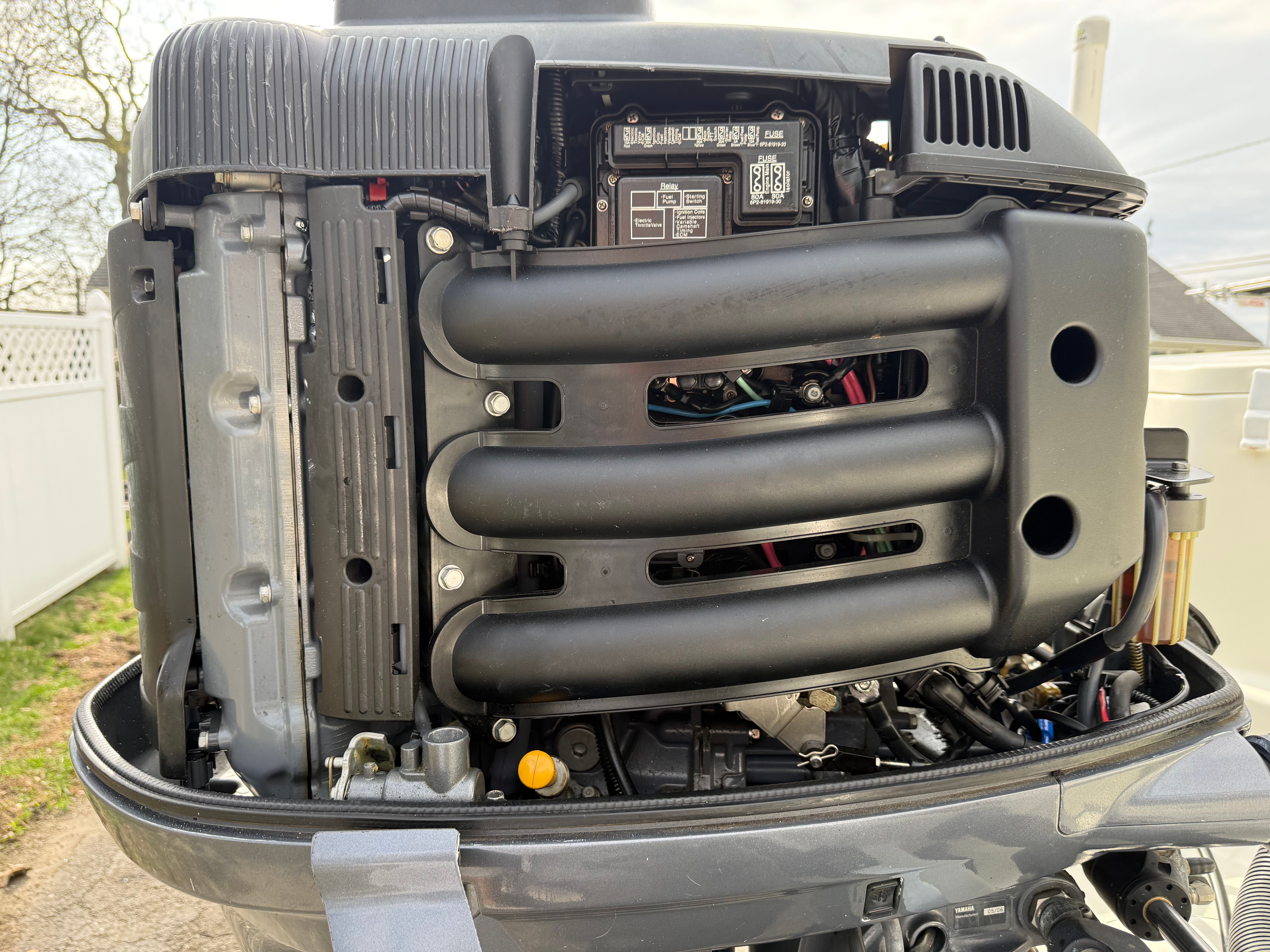 2008 Hydra-Sports Vector 2200 VX outboard motor close-up.
