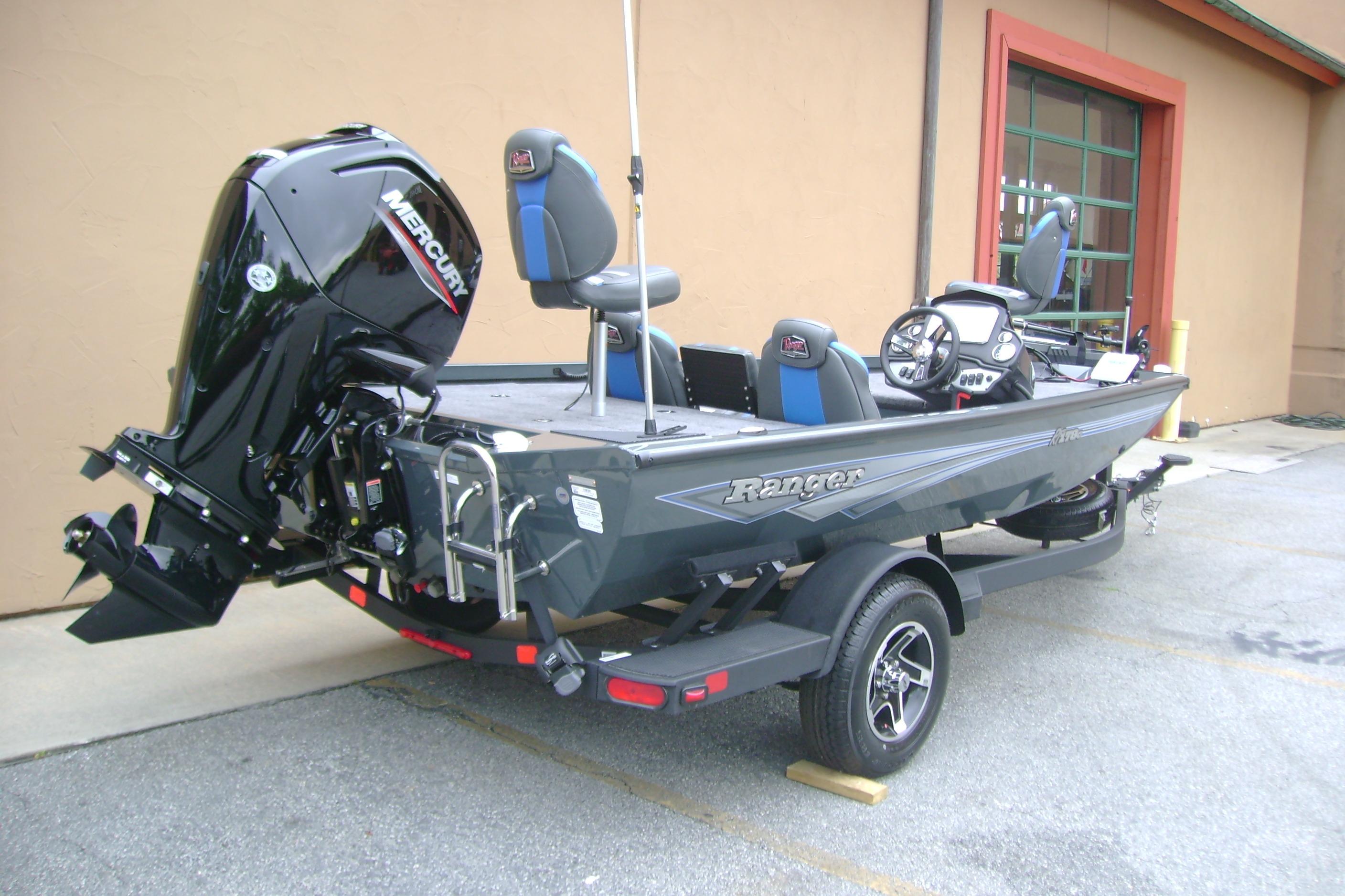 2026 Ranger RT178C fishing boat with Mercury outboard motor, parked on trailer.
