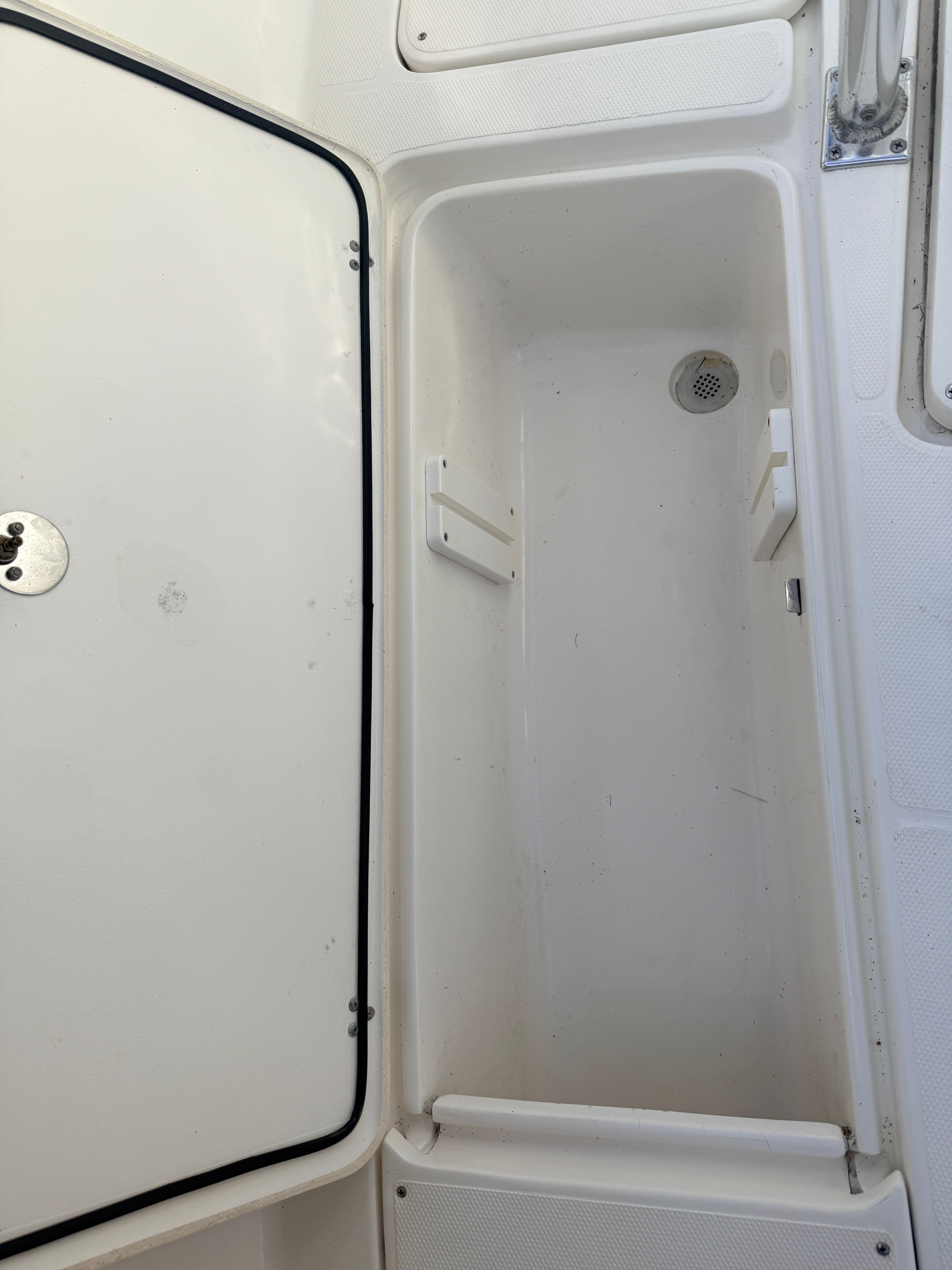 Interior of a 2007 Fountain 32 Center Console boat.