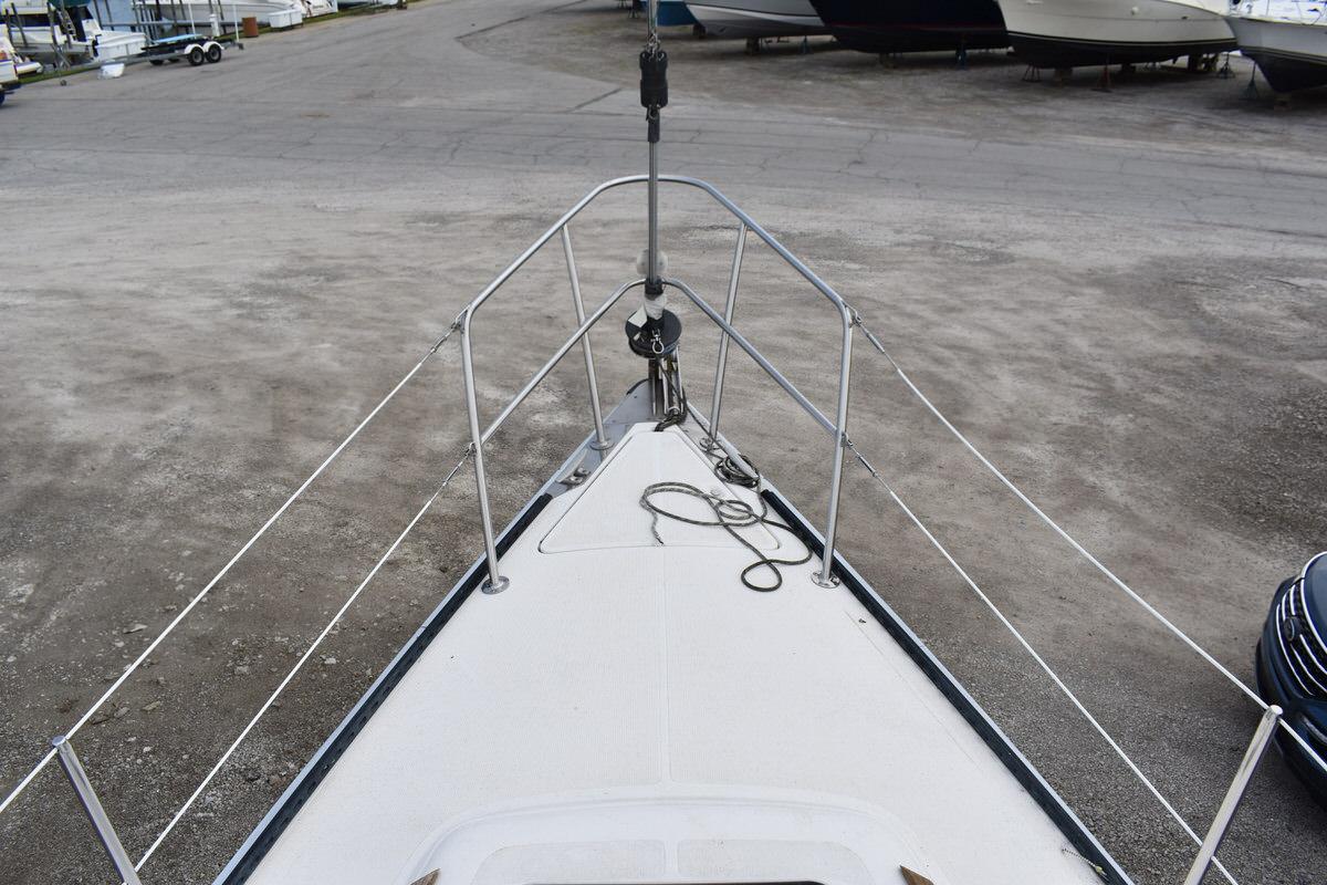 Bow view of a 1987 S2 9.2A on a dry dock.